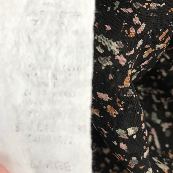 Zouk: black sheer open back long sleeve blouse L - Picture 8 of 8